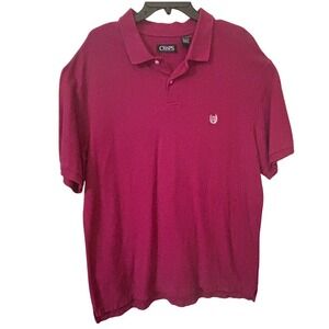 Chaps Polo Shirt Cotton Short Sleeve Casual Classic Fit Fuchsia XL EUC Business